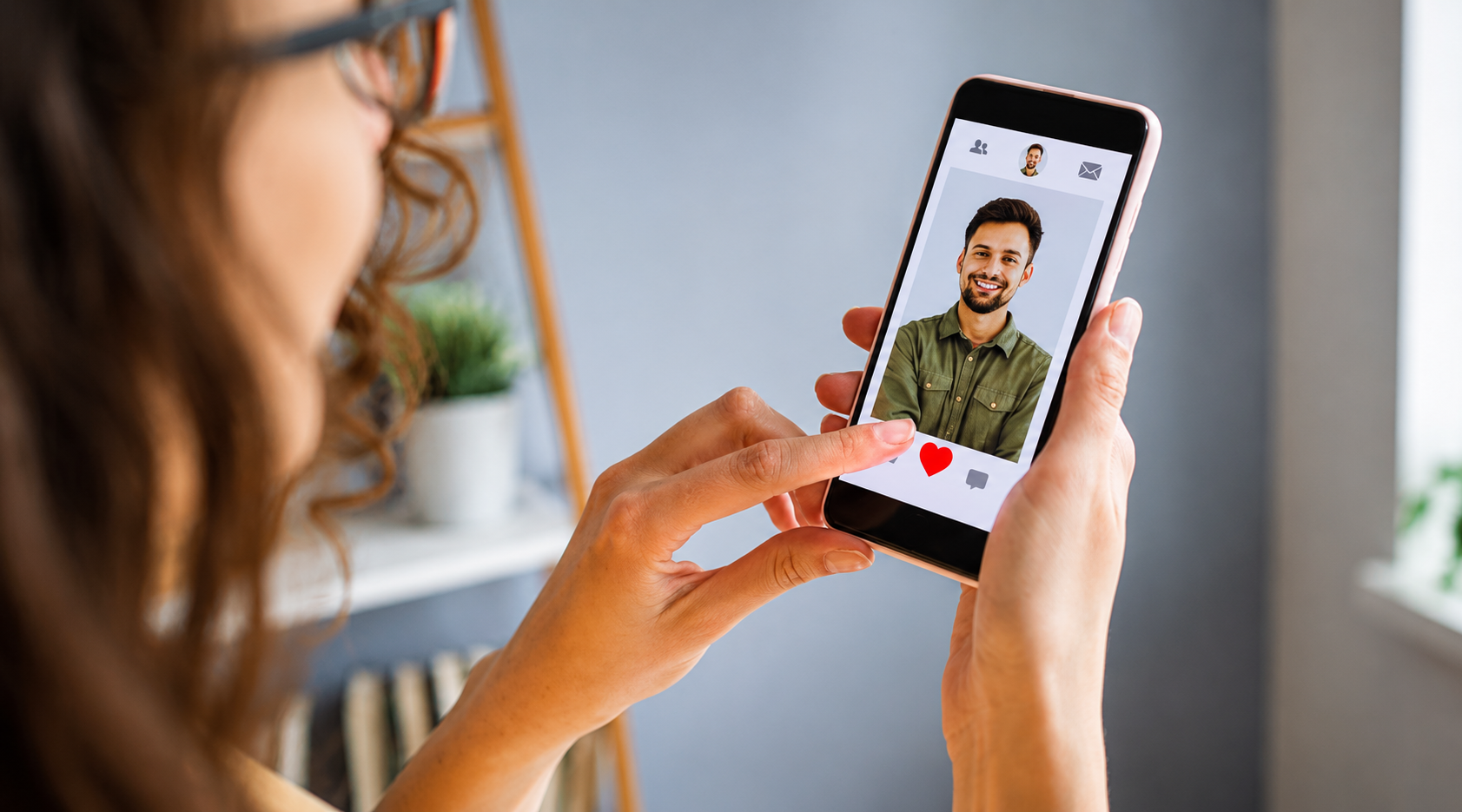 Person using a social app on their phone to meet new people